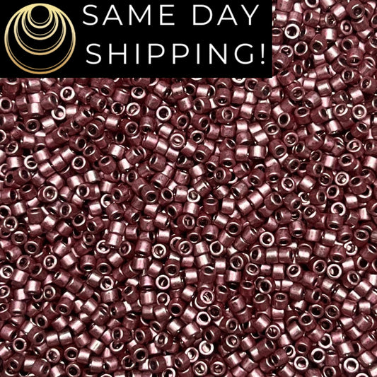 DB462 Same Day Shipping! 1 Gram-20 Grams Miyuki 11/0 Delica Beads Galvanized Dark Mauve -Free Container! DB0462 DB-462