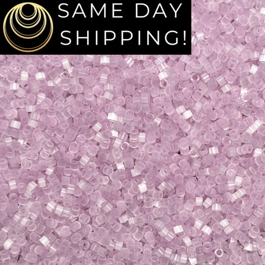 DB833 Same Day Shipping! 1 Gram -20 Grams Miyuki 11/0 Delica Beads Pale Orchid Silk Satin-Free Container! DB0833 DB-833