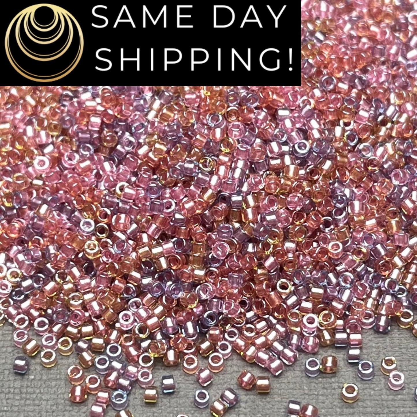 DB982 Same Day Shipping! 1 Gram-20 Grams Miyuki 11/0 Delica Beads Sparkling Lined Tutti Frutti Mix -Free Container! DB0982 DB-982