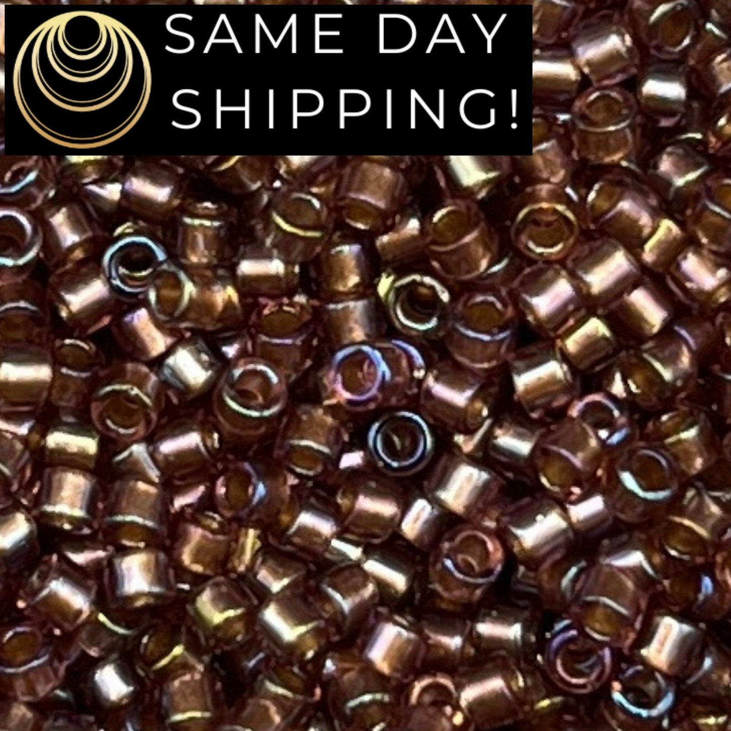 DB1759 SAME DAY SHIPPING! 1 Gram up to 20 Grams Miyuki 11/0 Delica Beads Sparkling Beige Lined Amethyst Luster -Free Container!