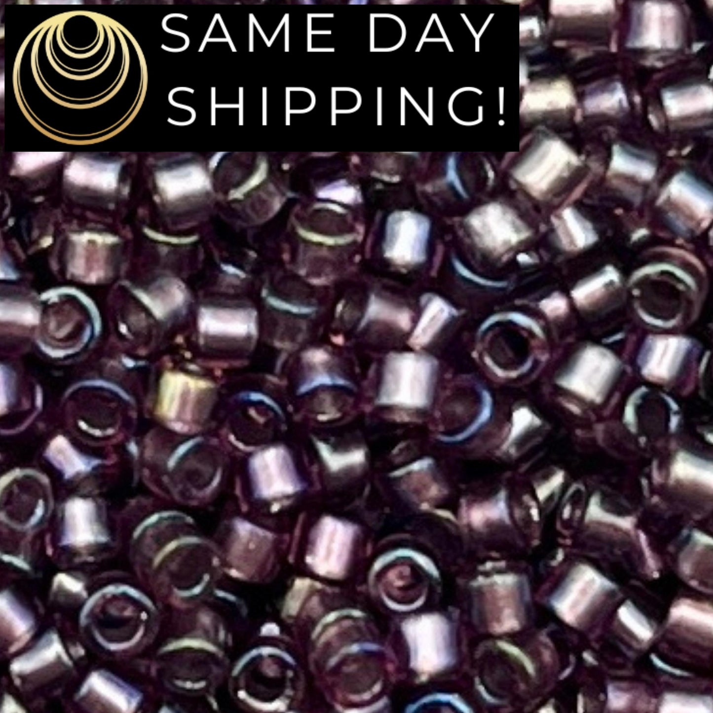 DB1760 11/0 Miyuki Delica Beads Sparkling Lined Smoky Amethyst AB