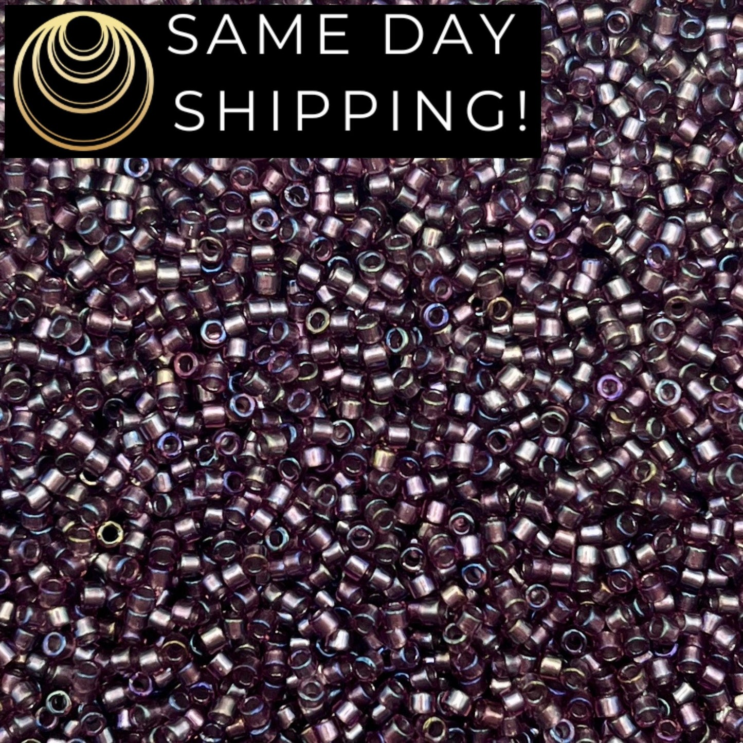 DB1760 11/0 Miyuki Delica Beads Sparkling Lined Smoky Amethyst AB