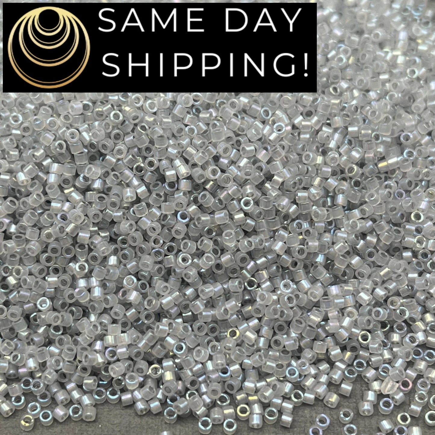 DB1770 SAME DAY SHIPPING! 1 Gram up to 20 Grams Miyuki 11/0 Delica Beads Sparkling Pewter Lined Opal Luster-Free Container!