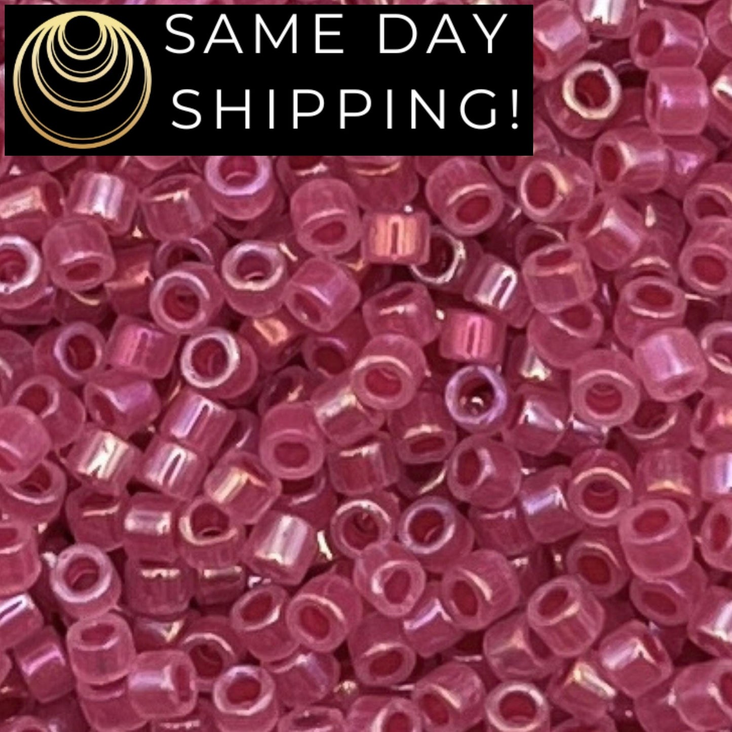 DB1742 SAME DAY SHIPPING! 1 Gram up to 20 Grams Miyuki 11/0 Delica Beads Rose Lined Opal Luster-Free Container!