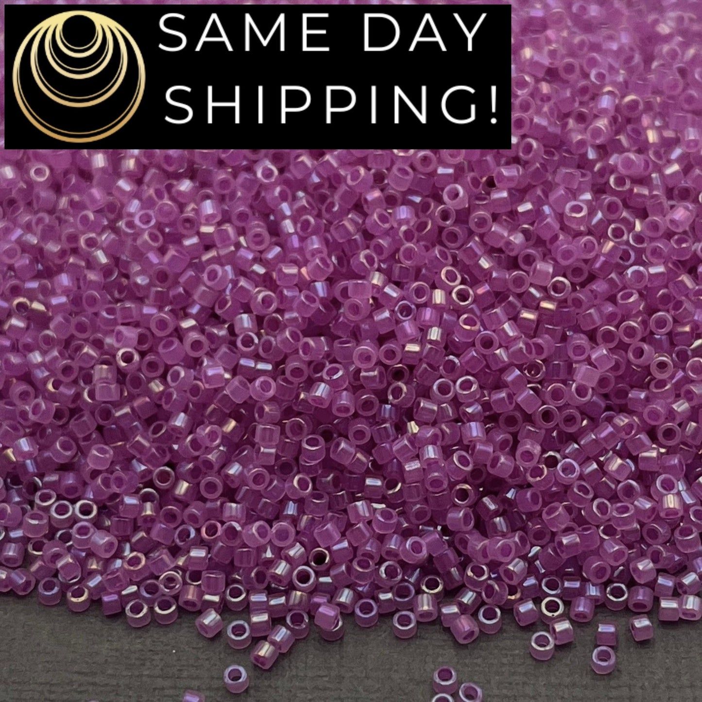 DB1744 SAME DAY Shipping! 1 Gram up to 20 Grams Miyuki 11/0 Delica Beads Fuchsia Lined Opal AB -Free Container!