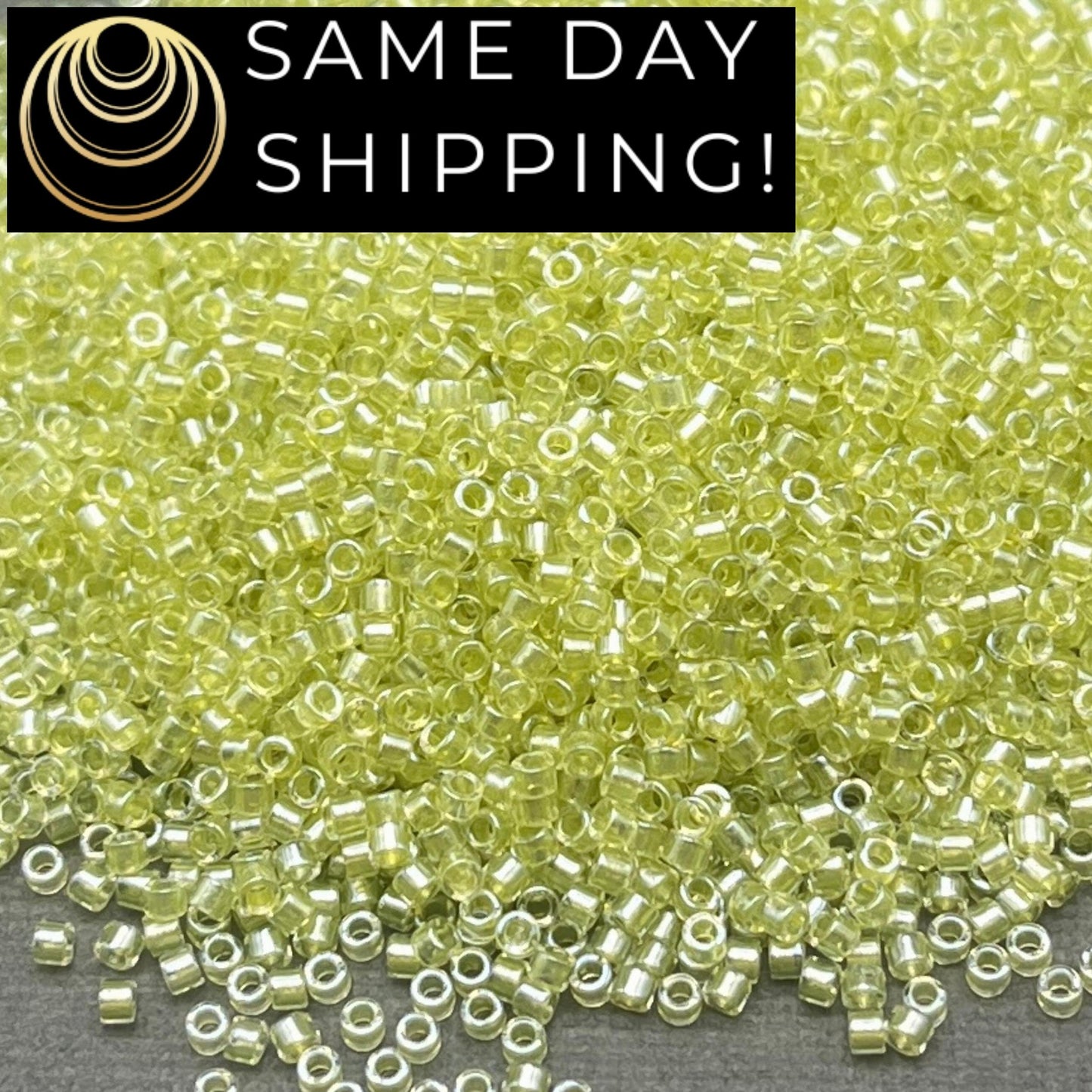 DB0903 SAME DAY SHIPPING! 1 Gram up to 20 Grams Miyuki 11/0 Delica Beads Sparkling Peridot Lined Crystal -Free Container!