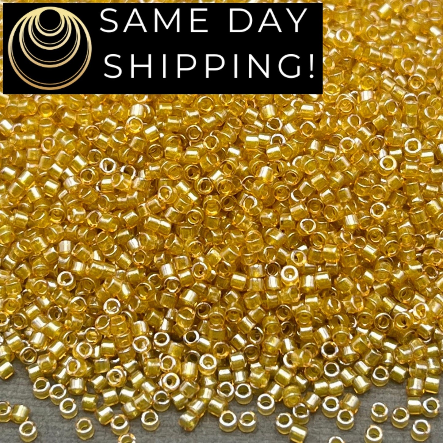 DB0911 SAME DAY SHIPPING! 1 Gram up to 20 Grams Miyuki 11/0 Delica Beads Sparkling Light Peridot Lined Topaz DB911 -Free Container!