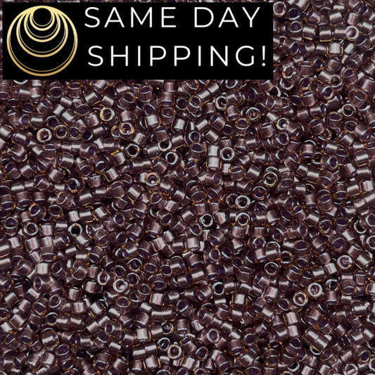 DB0912 SAME DAY SHIPPING! 1 Gram up to 20 Grams Miyuki 11/0 Delica Beads Sparkling Cinnamon Lined Topaz DB912 -Free Container!