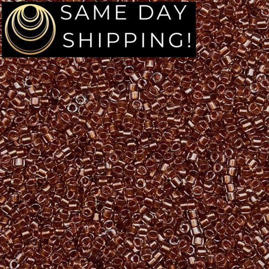 DB0915 SAME DAY SHIPPING! 1 Gram up to 20 Grams Miyuki 11/0 Delica Beads Sparkling Ginger Lined Crystal DB915 -Free Container!