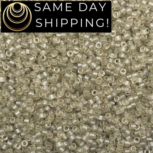 DB383 SAME DAY SHIPPING! 1 Gram up to 20 Grams Miyuki 11/0 Delica Beads Matte Transparent Oyster DB0383 -Free Container!