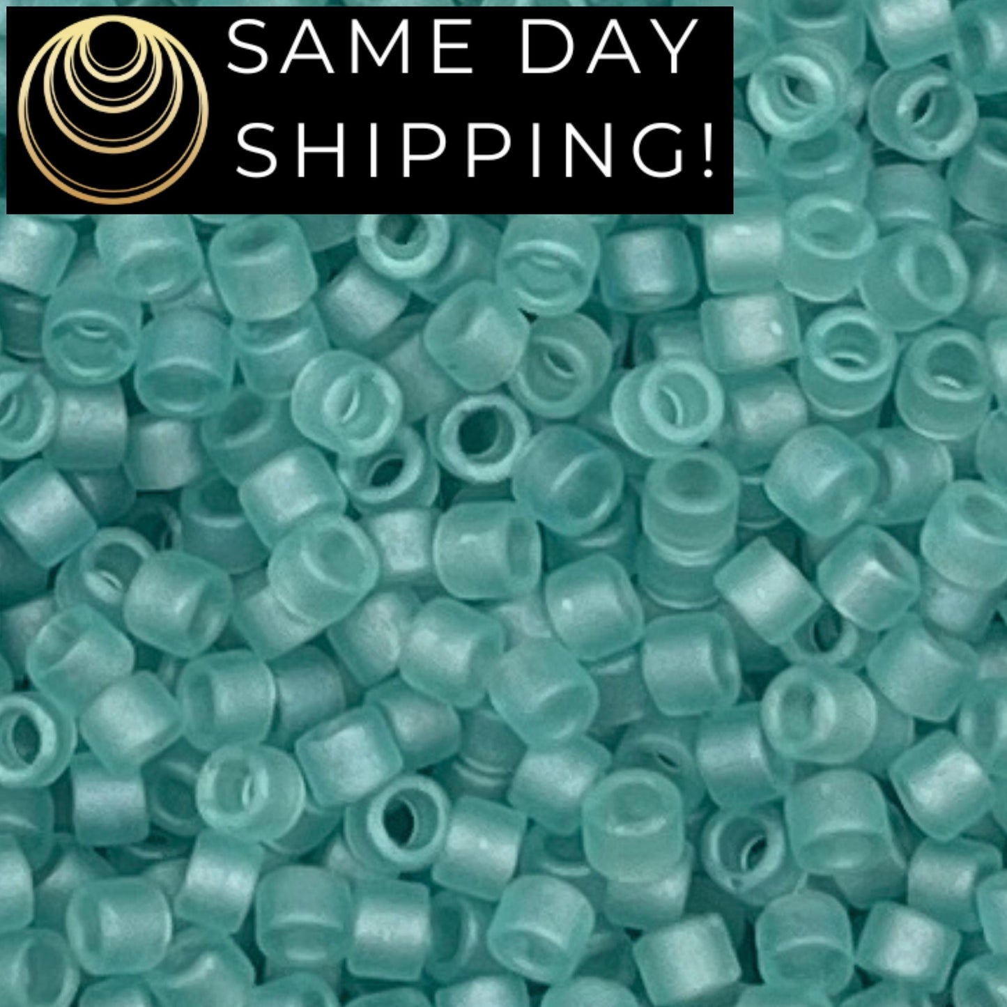 DB385 SAME DAY SHIPPING! 1 Gram up to 20 Grams Miyuki 11/0 Delica Beads Matte Transparent Sea Glass Green DB0385-Free Container!