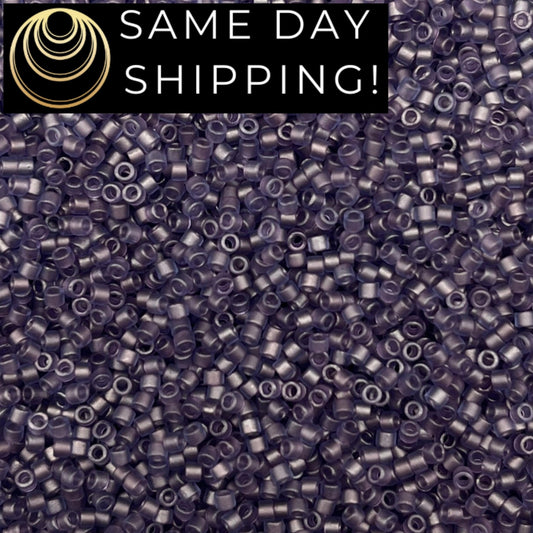 DB386 SAME DAY SHIPPING! 1 Gram up to 20 Grams Miyuki 11/0 Delica Beads Matte Transparent Dried Lavender DB0386 -Free Container!