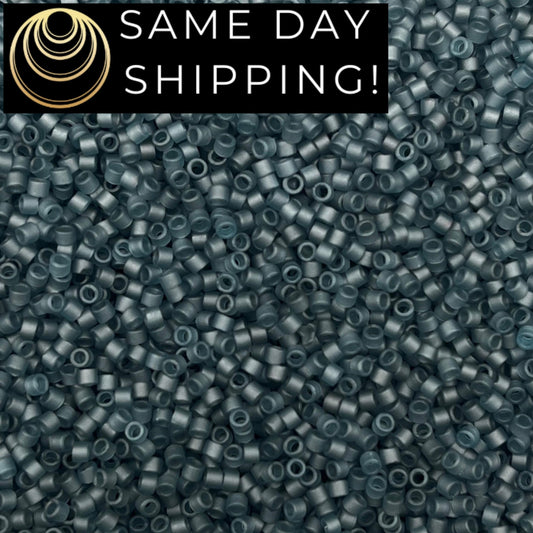 DB387 SAME DAY SHIPPING! 1 Gram up to 20 Grams Miyuki 11/0 Delica Beads Matte Transparent Montana Blue DB0387 -Free Container!