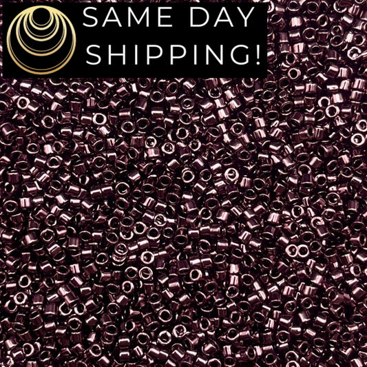 DB1991 SAME DAY SHIPPING! 1 Gram up to 20 Grams Miyuki 11/0 Delica Beads Metallic French Plum-Free Container!