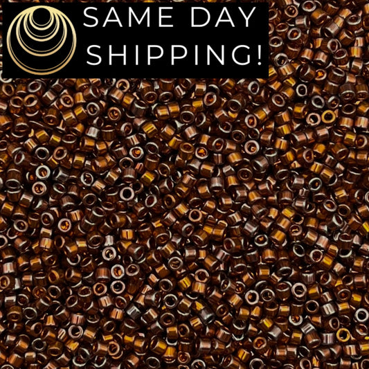 DB506 SAME DAY Shipping! 1 Gram up to 20 Grams Miyuki 11/0 Delica Beads 24kt Plated Dark Red Gold AB DB0506-Free Container!