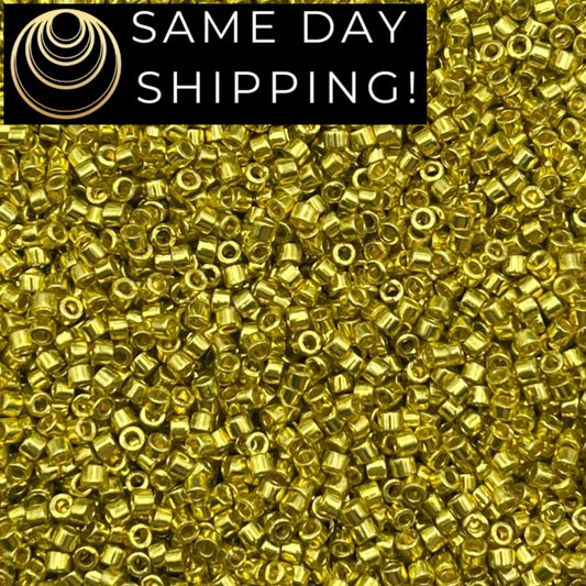 DB1835 SAME DAY SHIPPING! 1 Gram up to 20 Grams Miyuki 11/0 Delica Beads Duracoat Glavanized Lemon Zest -Free Container!
