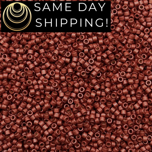 DB1838F SAME DAY SHIPPING! 1 Gram up to 20 Grams Miyuki 11/0 Delica Beads Duracoat Galvanized Matte Berry -Free Container!