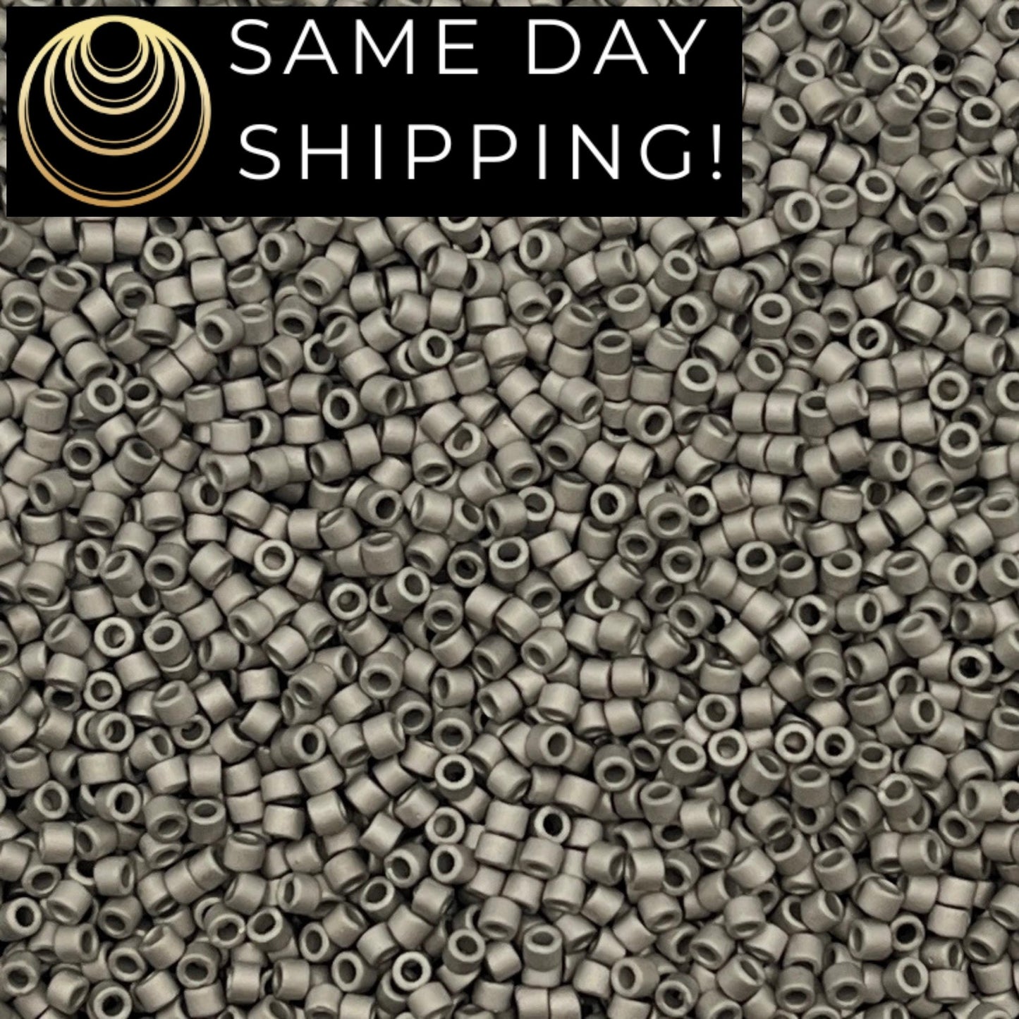 DB338 SAME DAY SHIPPING! 1 Gram-20 Grams Miyuki 11/0 Delica Beads Matte Palladium Plated -Free Container!