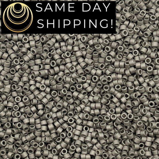 DB338 SAME DAY SHIPPING! 1 Gram-20 Grams Miyuki 11/0 Delica Beads Matte Palladium Plated -Free Container!