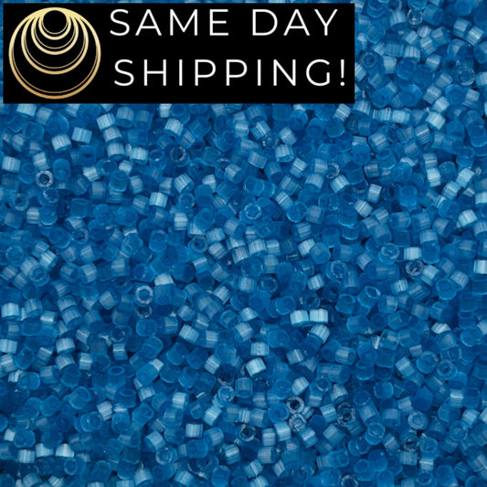 DB1860 SAME DAY SHIPPING! 1 Gram-20 Grams Miyuki 11/0 Delica Beads Silk Inside Dyed Delphinium Blue -Free Container!