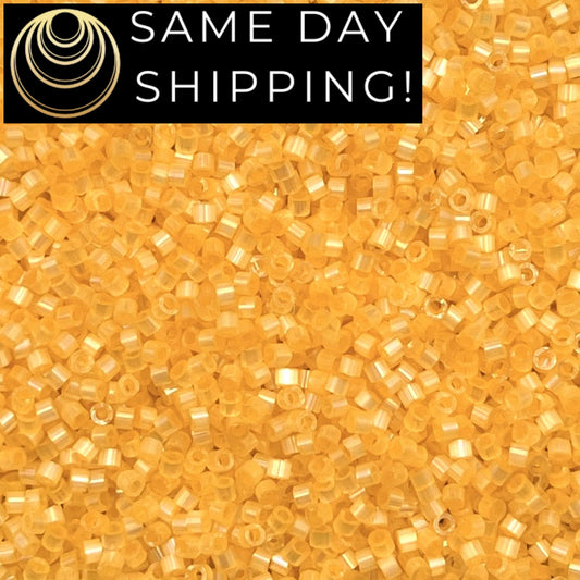 DB1861 SAME DAY Shipping 1 Gram-20 Grams Miyuki 11/0 Delica Beads Silk Inside Dyed Light Apricot AB-Free Container!