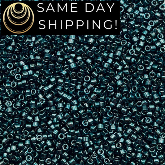 DB451 SAME DAY SHIPPING! 1 Gram-20 Grams Miyuki 11/0 Delica Beads Galvanized Dyed Dark Steel Blue DB0451 -Free Container!