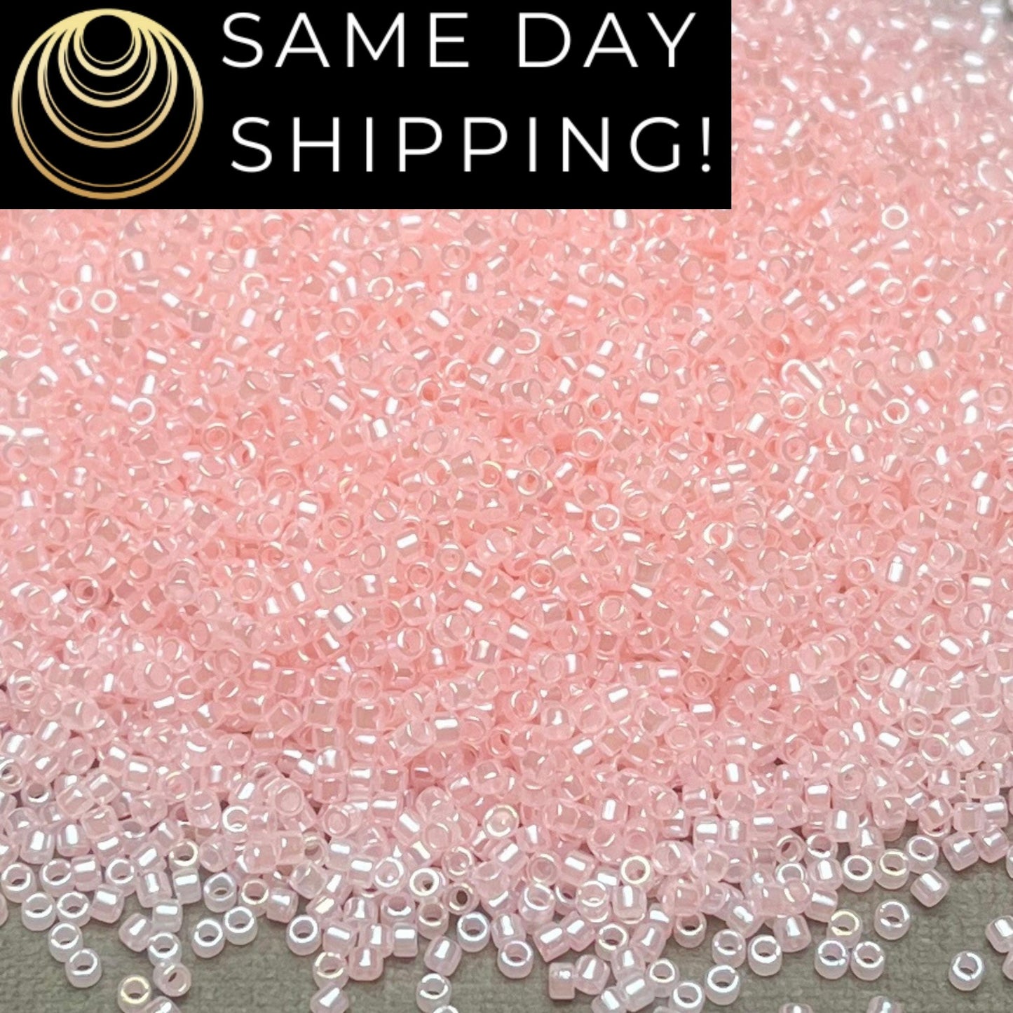 DB0234 SAME DAY SHIPPING! 1 Gram-20 Grams Miyuki 11/0 Delica Beads Crystal Pastel Pink Ceylon Luster  DB234 -Free Container!
