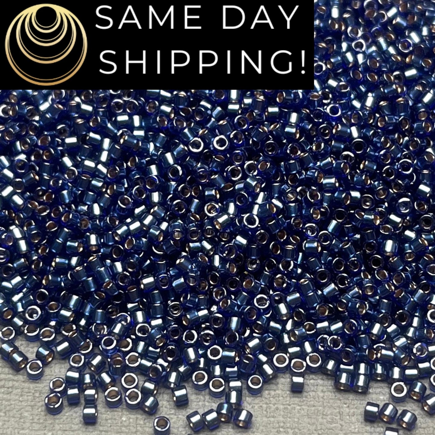 DB0278 SAME DAY SHIPPING! 1 Gram-20 Grams Miyuki 11/0 Delica Beads Lined Navy Blue Luster DB278 -Free Container!
