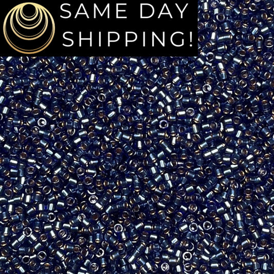 DB0278 SAME DAY SHIPPING! 1 Gram-20 Grams Miyuki 11/0 Delica Beads Lined Navy Blue Luster DB278 -Free Container!