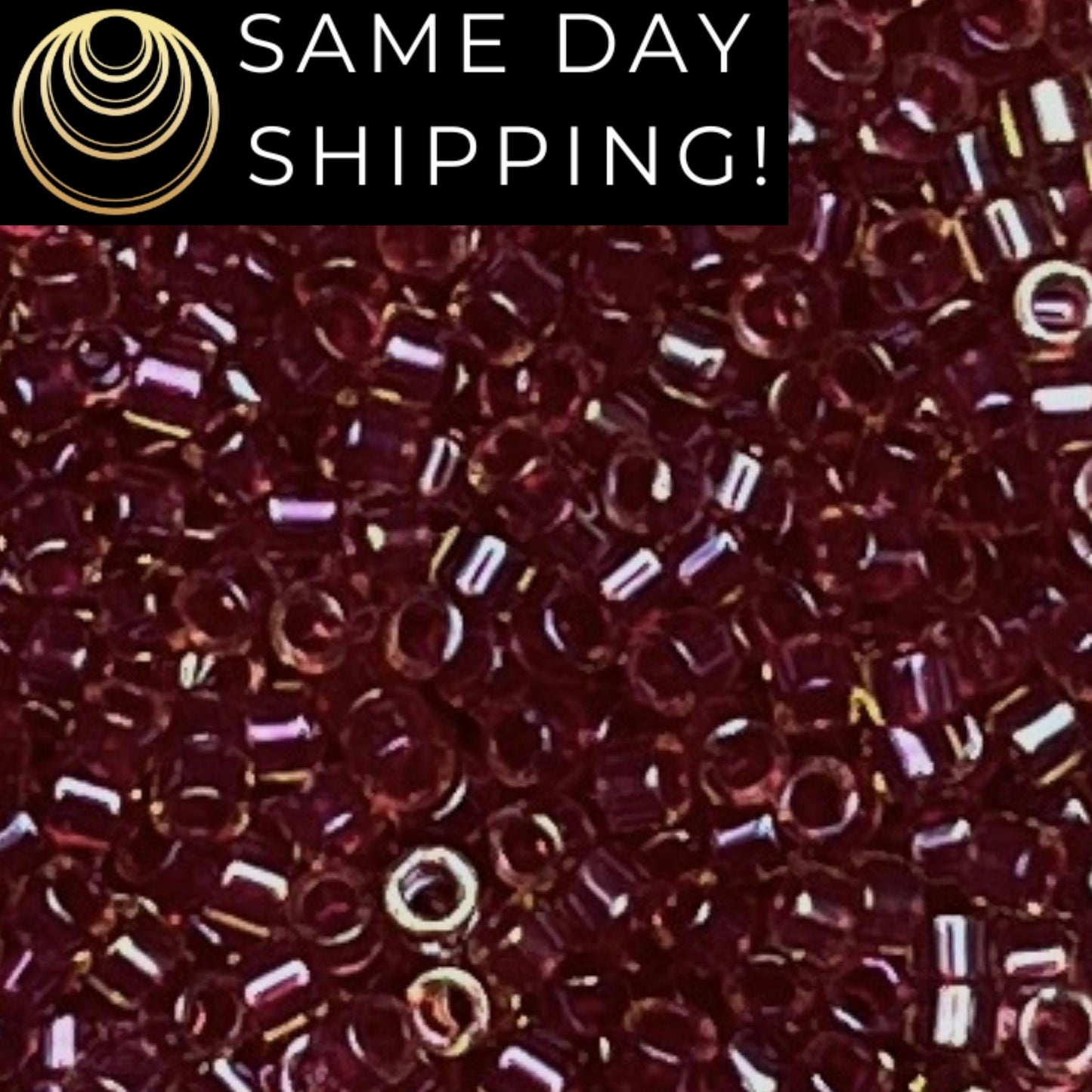 DB282 SAME DAY SHIPPING! 1 Gram-20 Grams Miyuki 11/0 Delica Beads Cranberry Lined Light Topaz Luster DB0282 -Free Container!