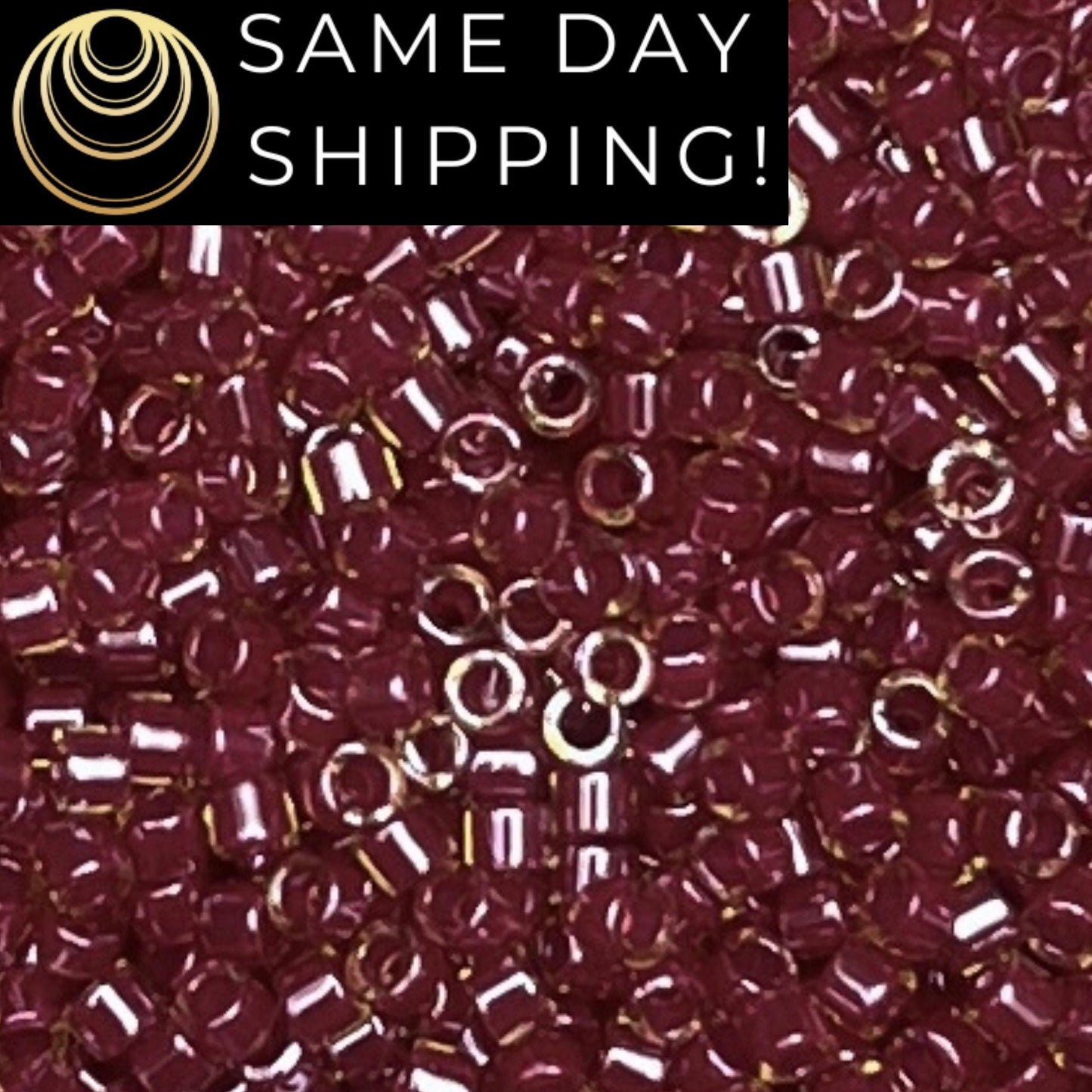 DB283 SAME DAY SHIPPING! 1 Gram-20 Grams Miyuki 11/0 Delica Beads Cranberry Lined Peridot Luster DB0283 -Free Container!