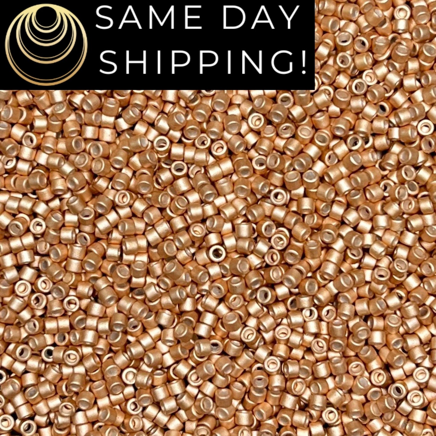 DB1152 SAME DAY SHIPPING! 1 Gram up to 20 Grams Miyuki 11/0 Delica Beads Galvanized Semi-Matte Gold Champagne -Free Container!