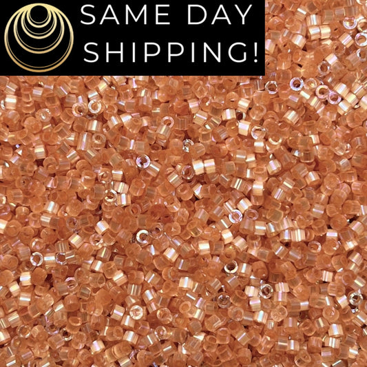 DB1864 (1 Gram -20 Grams) Miyuki Size 11/0 Delica Beads Silk Inside Dyed Topaz AB-Free Container! Same Day Shipping! DB-1864