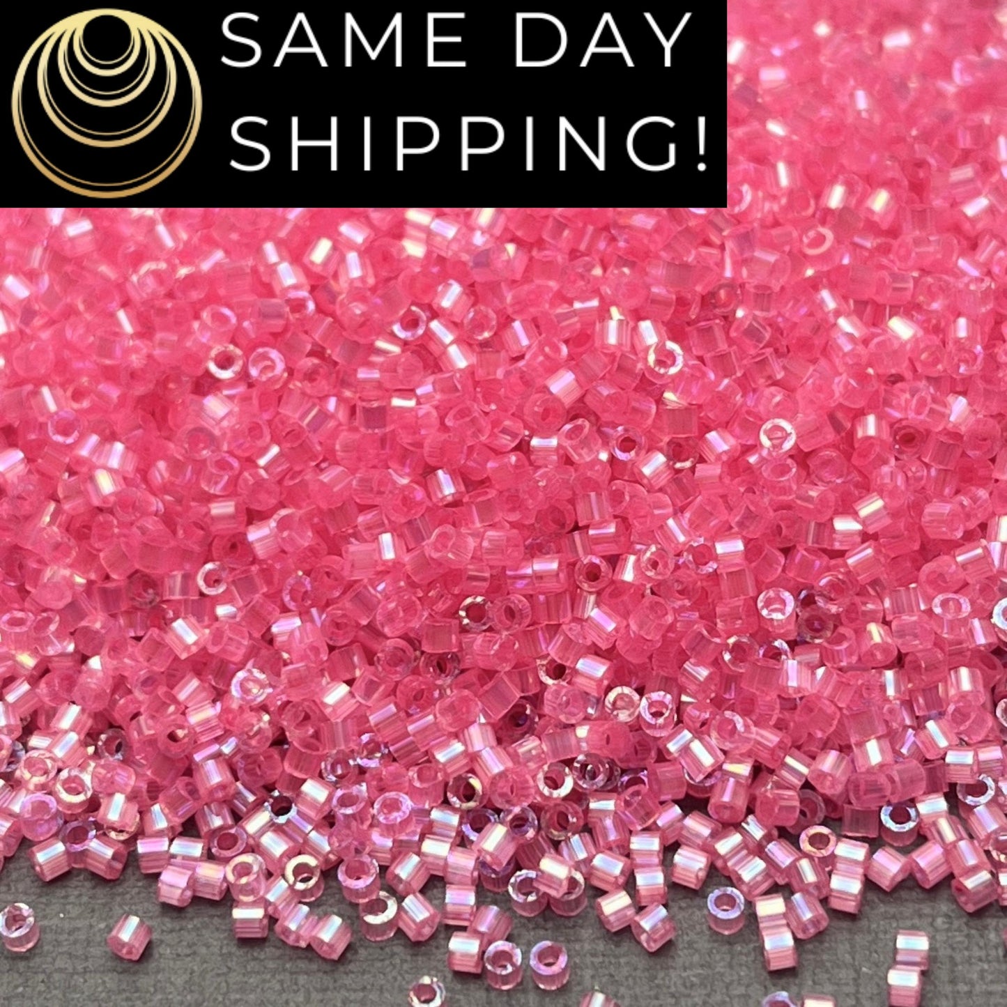 DB1867 (1 Gram -20 Grams) Miyuki Size 11/0 Delica Beads Silk Inside Dyed Rose AB-Free Container! Same Day Shipping! DB-1867