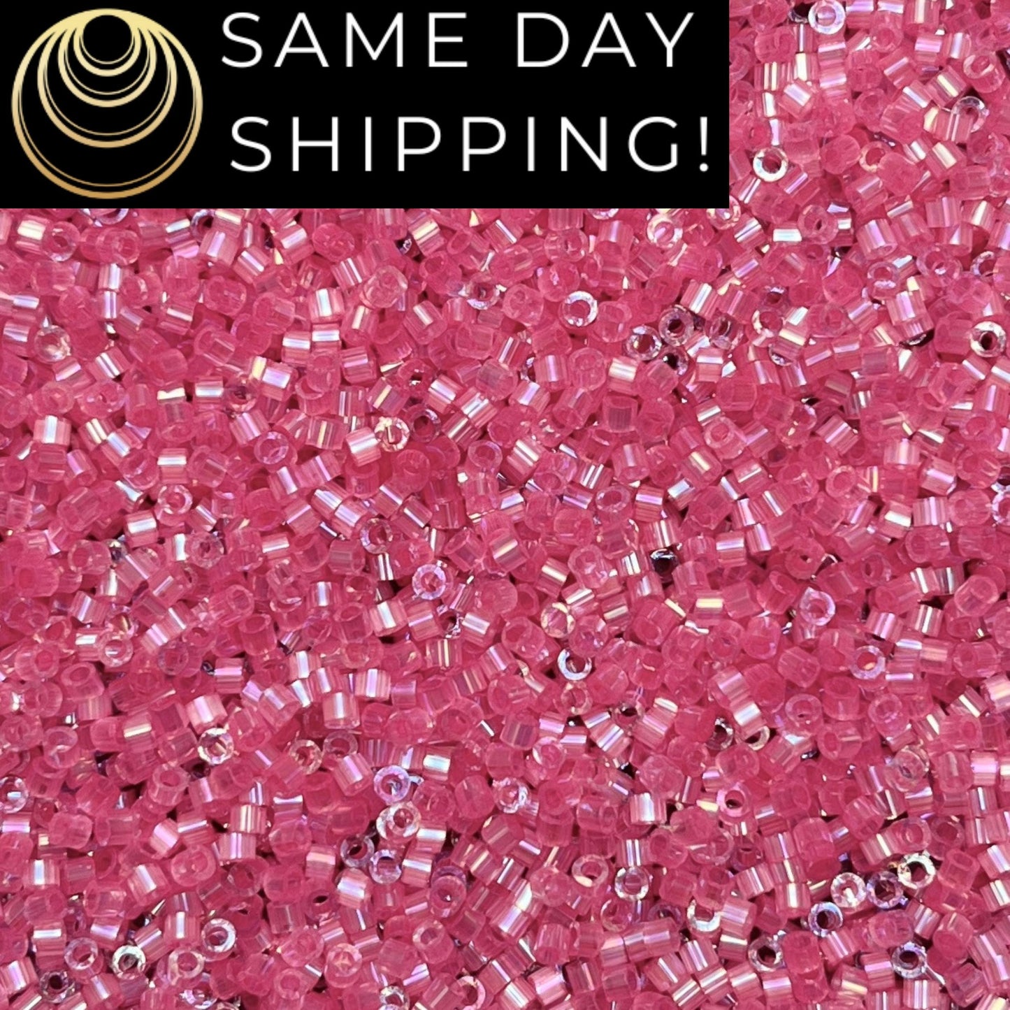 DB1867 (1 Gram -20 Grams) Miyuki Size 11/0 Delica Beads Silk Inside Dyed Rose AB-Free Container! Same Day Shipping! DB-1867