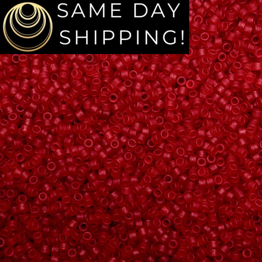 DB1262 (1 gram-20 grams) Miyuki Size 11/0 Delica Beads Matte Transparent Dark Cherry Red-Free Container! Same Day Shipping!