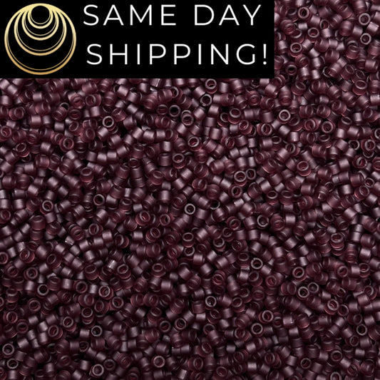 DB1264 (1 gram-20 grams) Miyuki Size 11/0 Delica Beads Matte Transparent Mauve-Free Container! Same Day Shipping! See All Pictures!