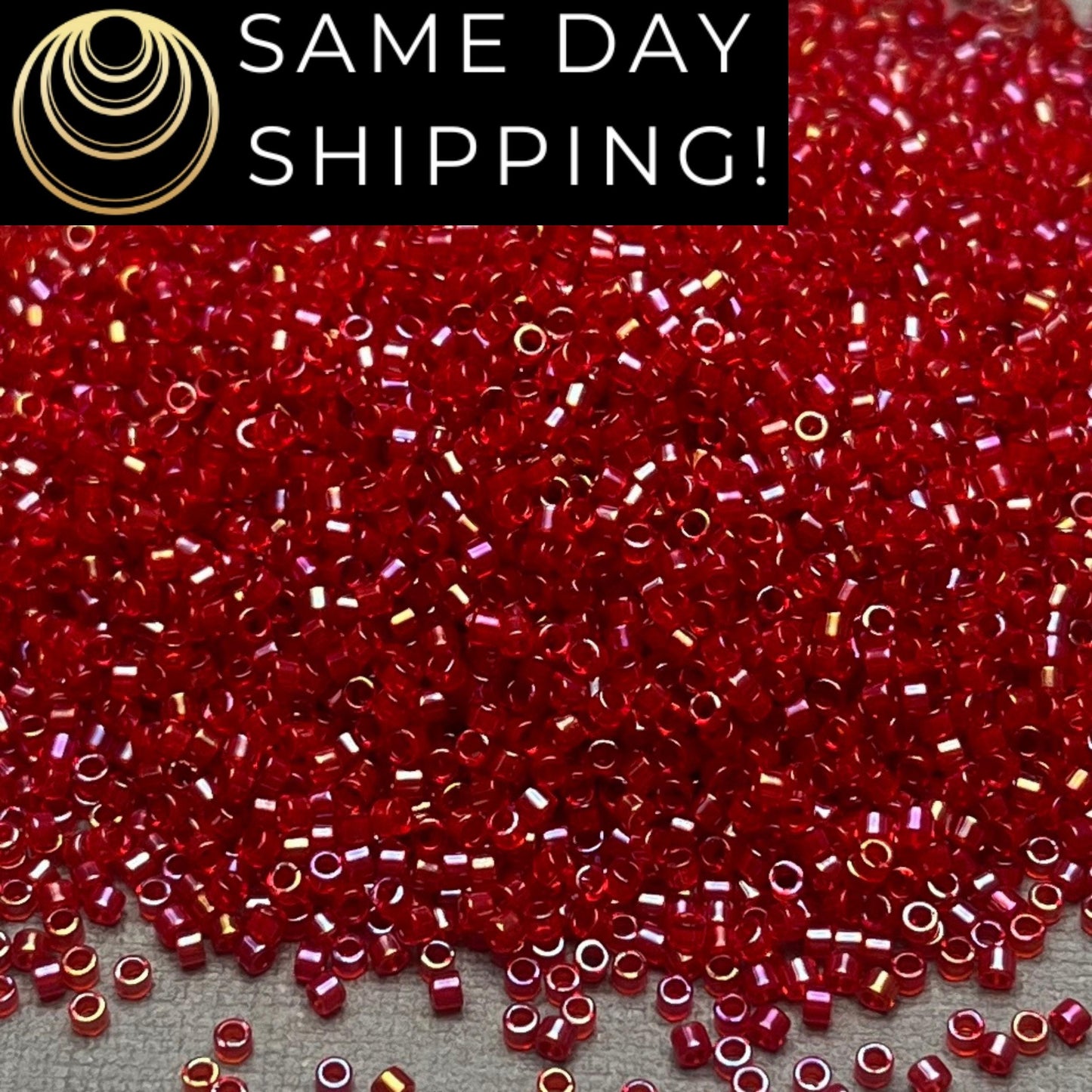 DB295 Same Day Shipping! 1 Gram up to 20 Grams Miyuki 11/0 Delica Beads Red Lined AB -Free Container! DB0295 DB-295