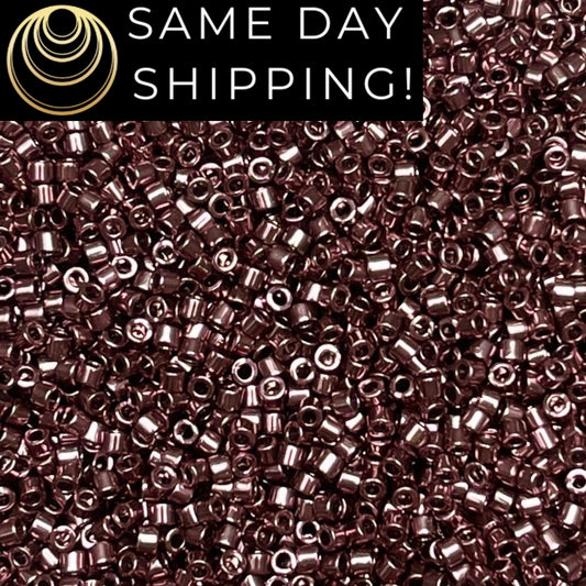 DB454 Same Day Shipping! 1 Gram-20 Grams Miyuki 11/0 Delica Beads Galvanized Smoky Amethyst -Free Container! DB0454 DB-454