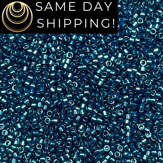 DB459 Same Day Shipping! 1 Gram-20 Grams Miyuki 11/0 Delica Beads Galvanized Midnight Aqua Blue -Free Container! DB0459 DB-459