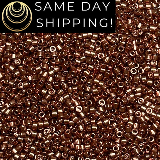 DB460 Same Day Shipping! 1 Gram-20 Grams Miyuki 11/0 Delica Beads Galvanized Cinnamon Brown -Free Container! DB-460 DB0460