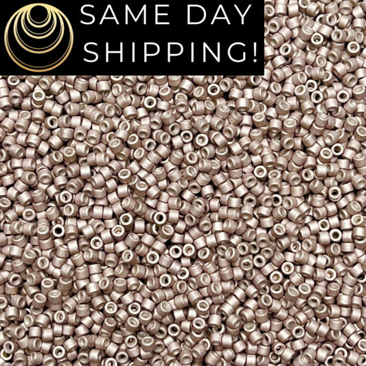 DB1176 (1 gram-20 grams) Miyuki Size 11/0 Delica Beads Galvanized Matte Ash Gray-Free Container! Same Day Shipping!