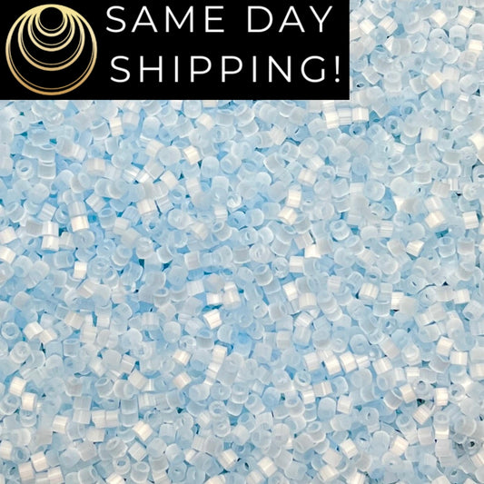 DB830 (1 Gram -20 Grams) Miyuki Size 11/0 Delica Beads Pale Aqua Silk Satin -Free Container! Same Day Shipping!