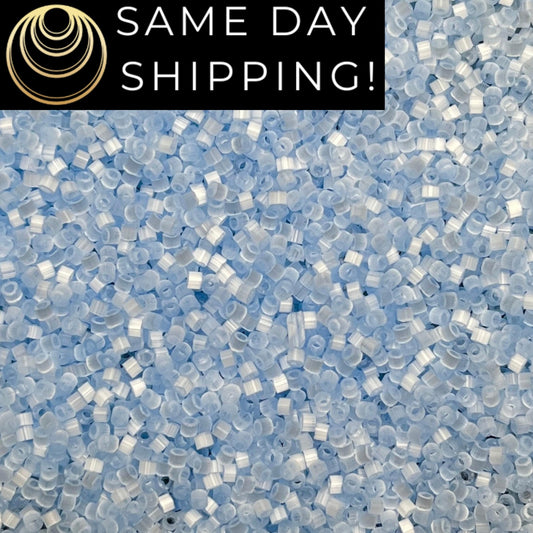 DB831 (1 Gram -20 Grams) Miyuki Size 11/0 Delica Beads Light Periwinkle Silk Satin -Free Container! Same Day Shipping!