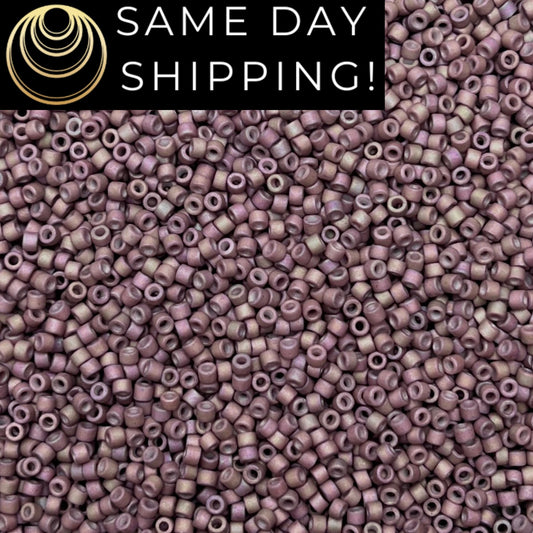 DB1064 (1 gram-20 grams) Miyuki Size 11/0 Delica Beads Metallic Orchid Gold Iris-Free Container! Same Day Shipping!
