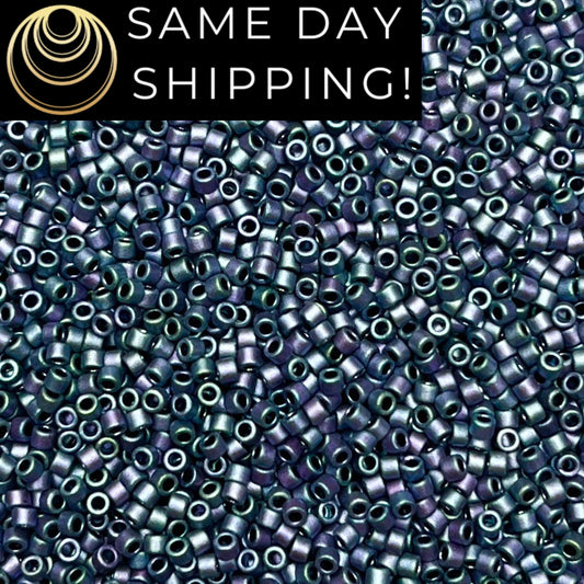DB1054 (1 gram-20 grams) Miyuki Size 11/0 Delica Beads Metallic Plum Bold Iris-Free Container! Same Day Shipping!