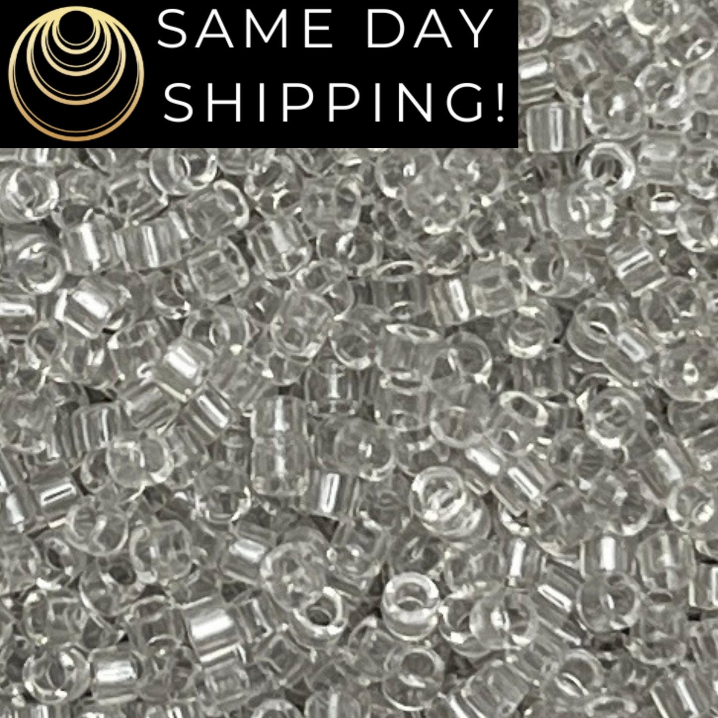 DB1111 (1 gram-20 grams) Miyuki Size 11/0 Delica Beads Transparent Gray Mist-Free Container! Same Day Shipping!