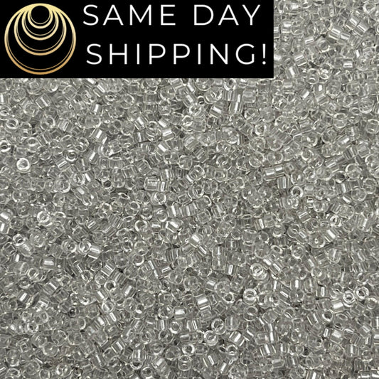 DB1111 (1 gram-20 grams) Miyuki Size 11/0 Delica Beads Transparent Gray Mist-Free Container! Same Day Shipping!