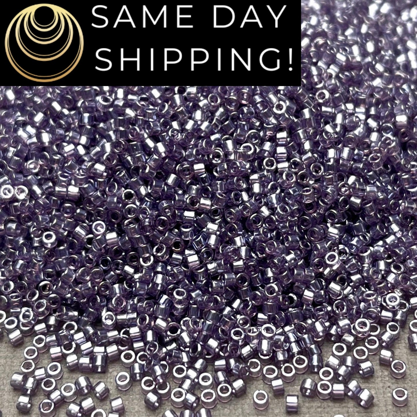DB1225 (1 gram-20 grams) Miyuki Size 11/0 Delica Beads Transparent Amethyst Luster-Free Container! Same Day Shipping!
