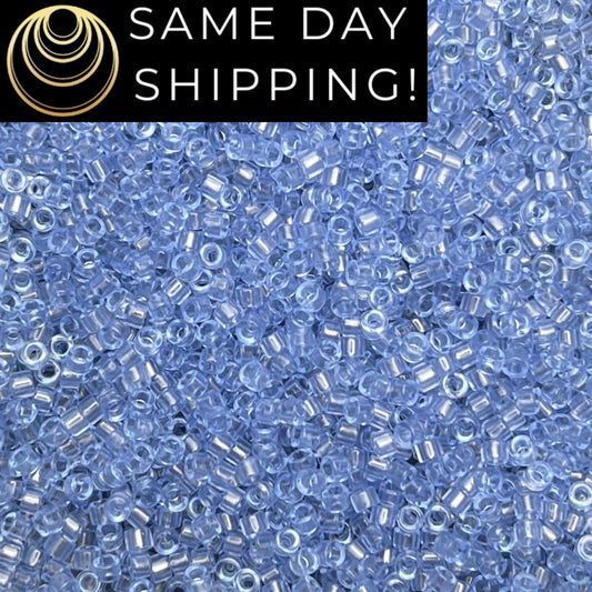 DB1405 (1 gram-20 grams) Miyuki Size 11/0 Delica Beads Transparent Pale Sky Blue-Free Container! Same Day Shipping!